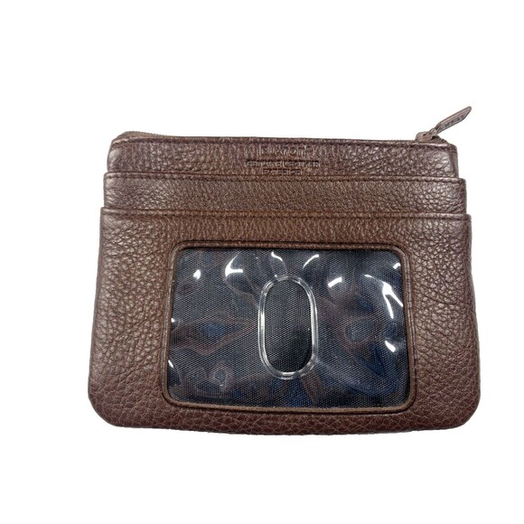 VTG Buxton Zip Coin & Card Case Set w/ Keyring Brown Pebbled Leather 4”x5" - Picture 4 of 8